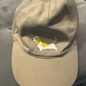 Janie and Jack Beige Dog Embroidered Ball Cap
